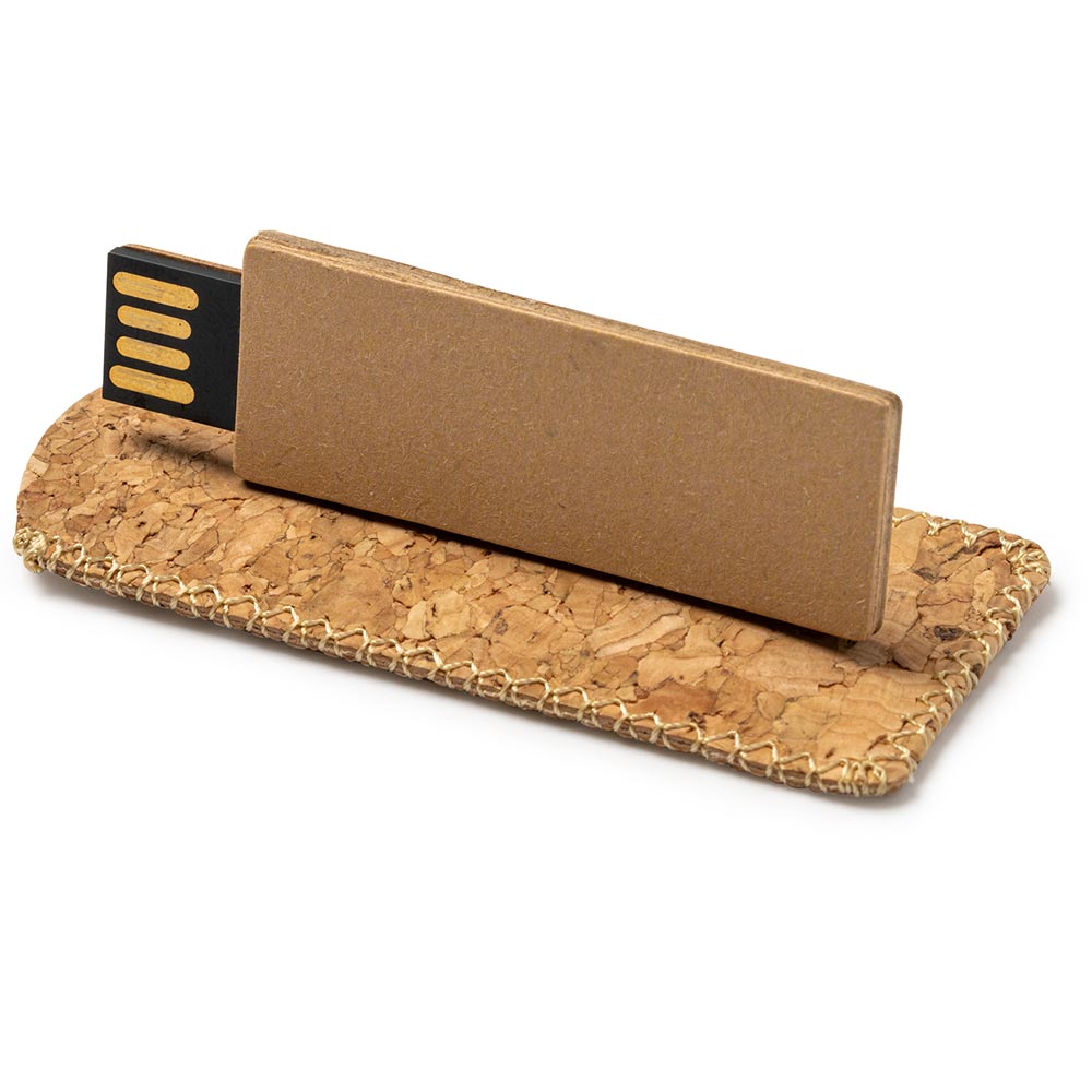 Stick USB 16GB din carton reciclat cu husa de pluta