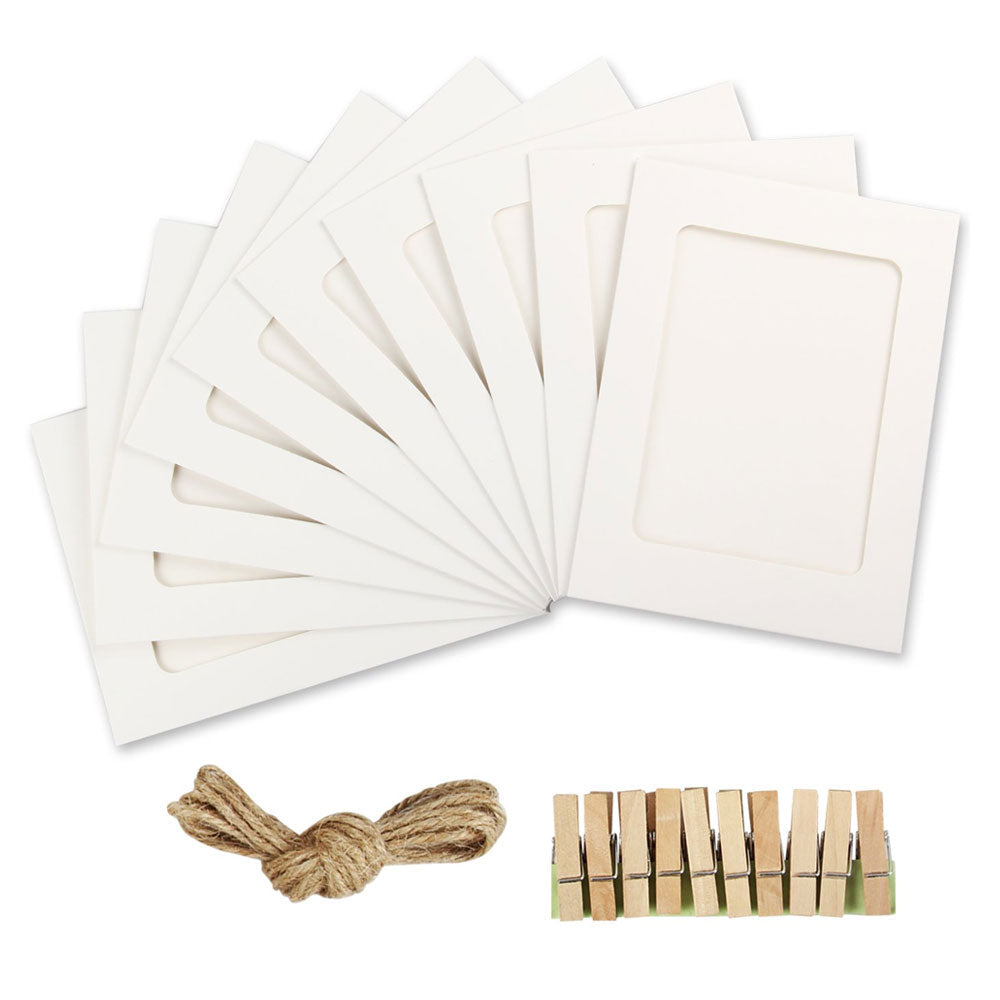 Set rame foto ghirlanda alb