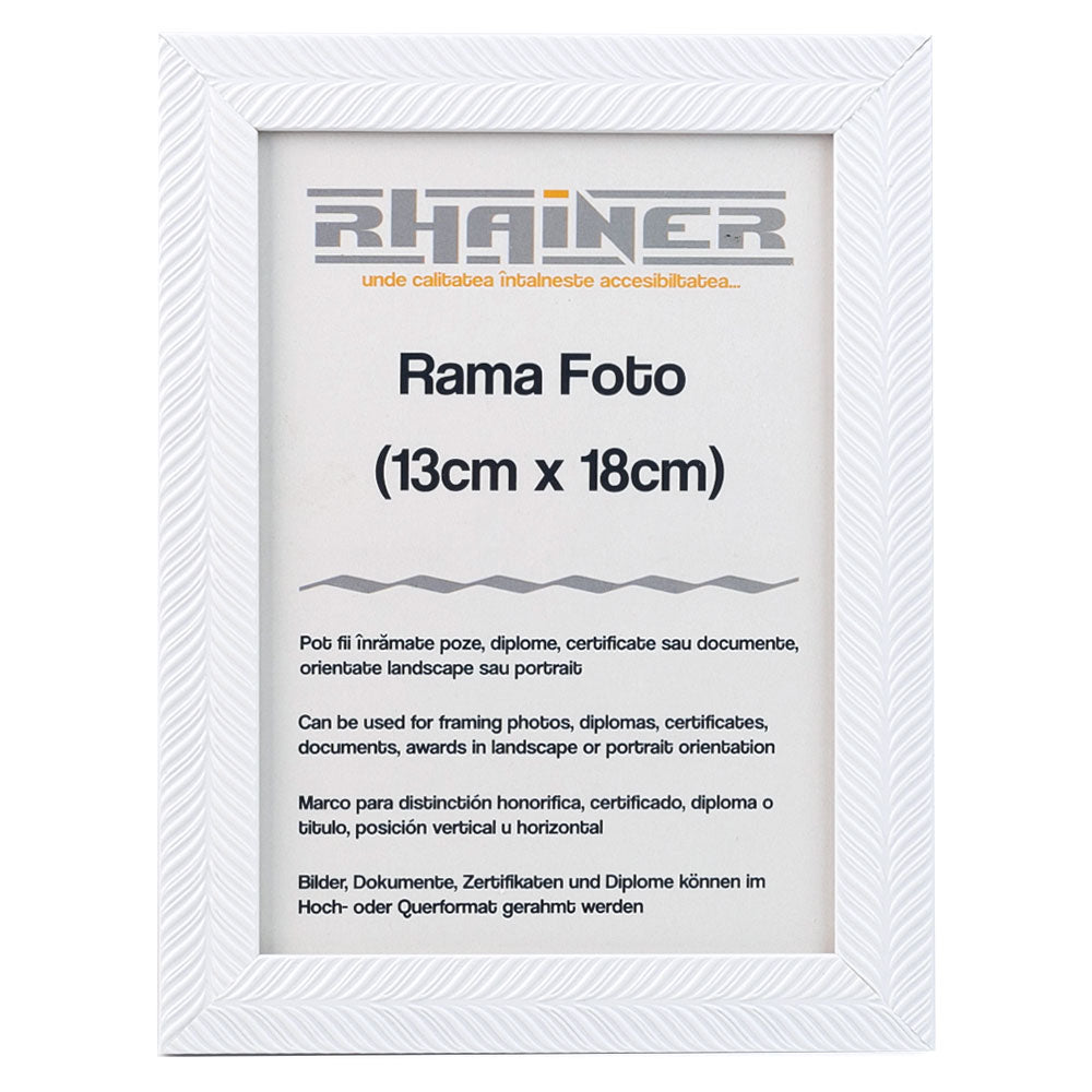 Rama foto Leon alb texturat 13x18