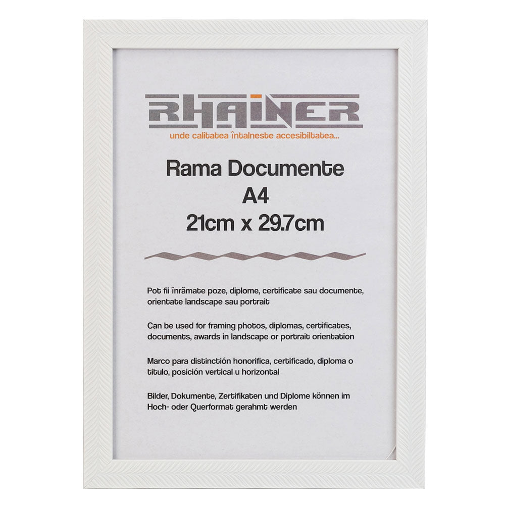 Rama foto Leon alb texturat A4