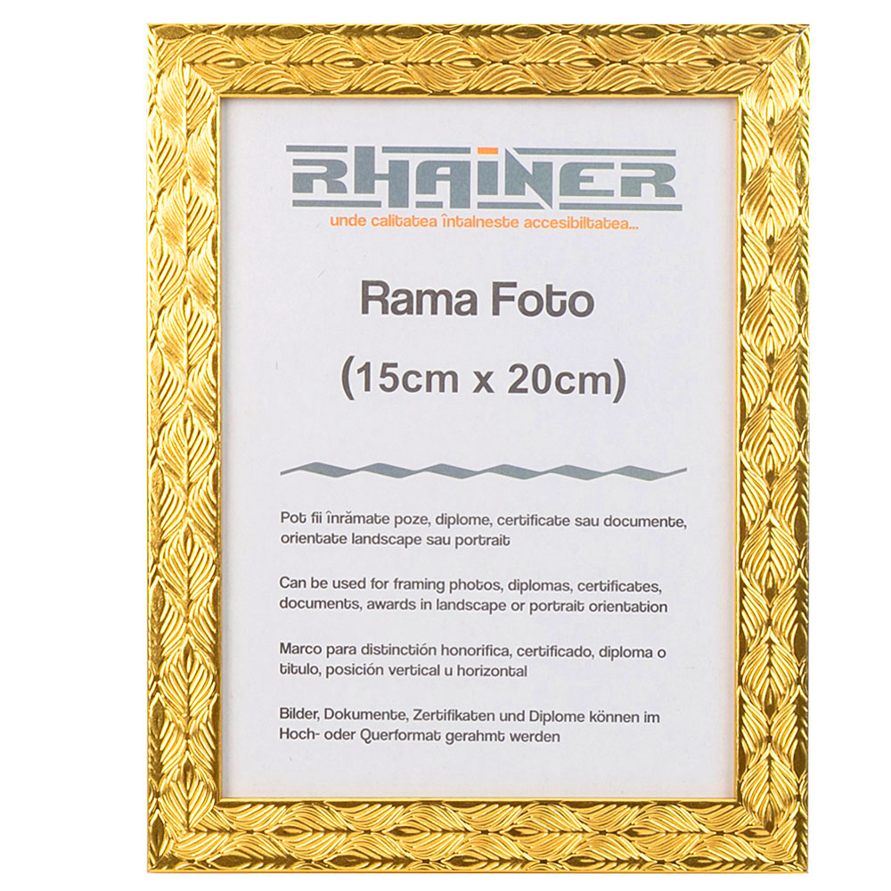 Rama foto Leon auriu texturat A5
