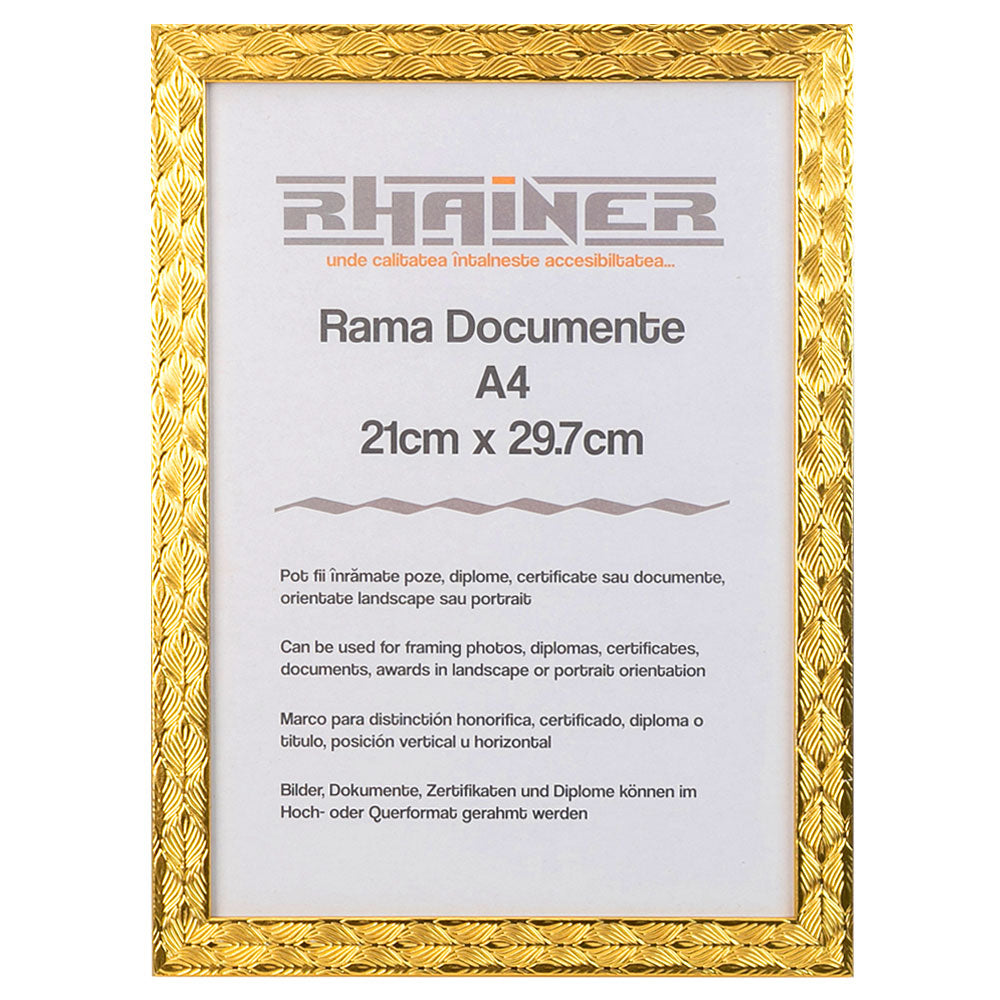 Rama foto Leon auriu texturat A4