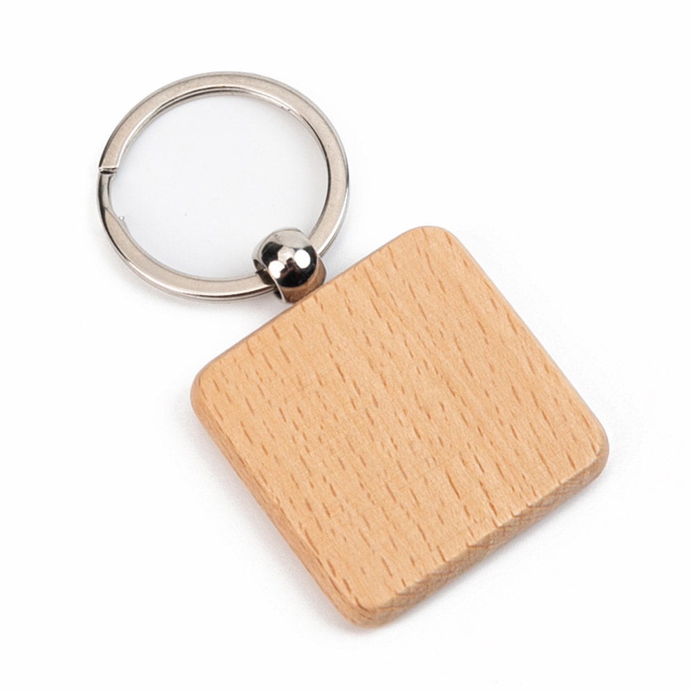Breloc din lemn dreptunghi patrat