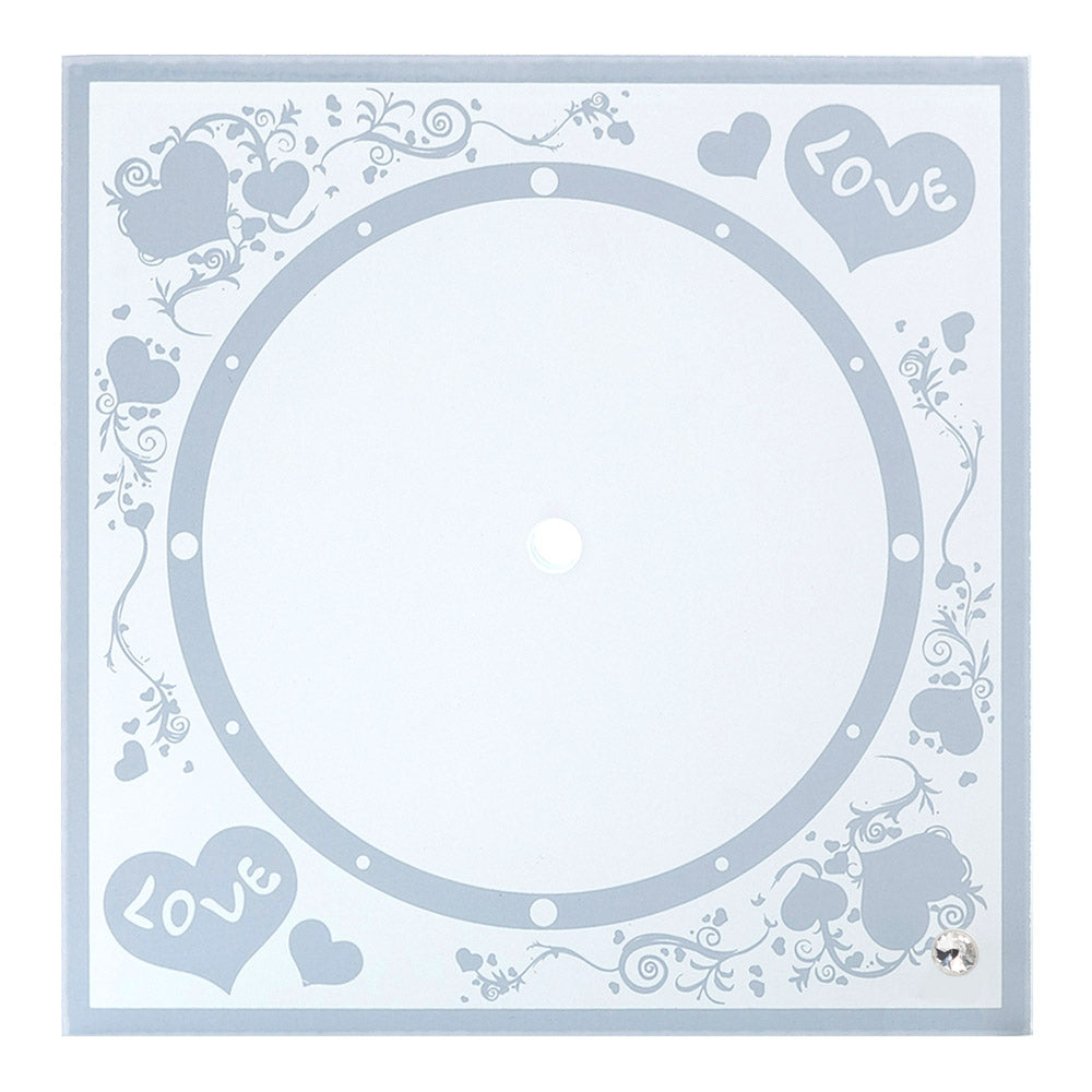 Ceas sticla sublimare LOVE 20x20