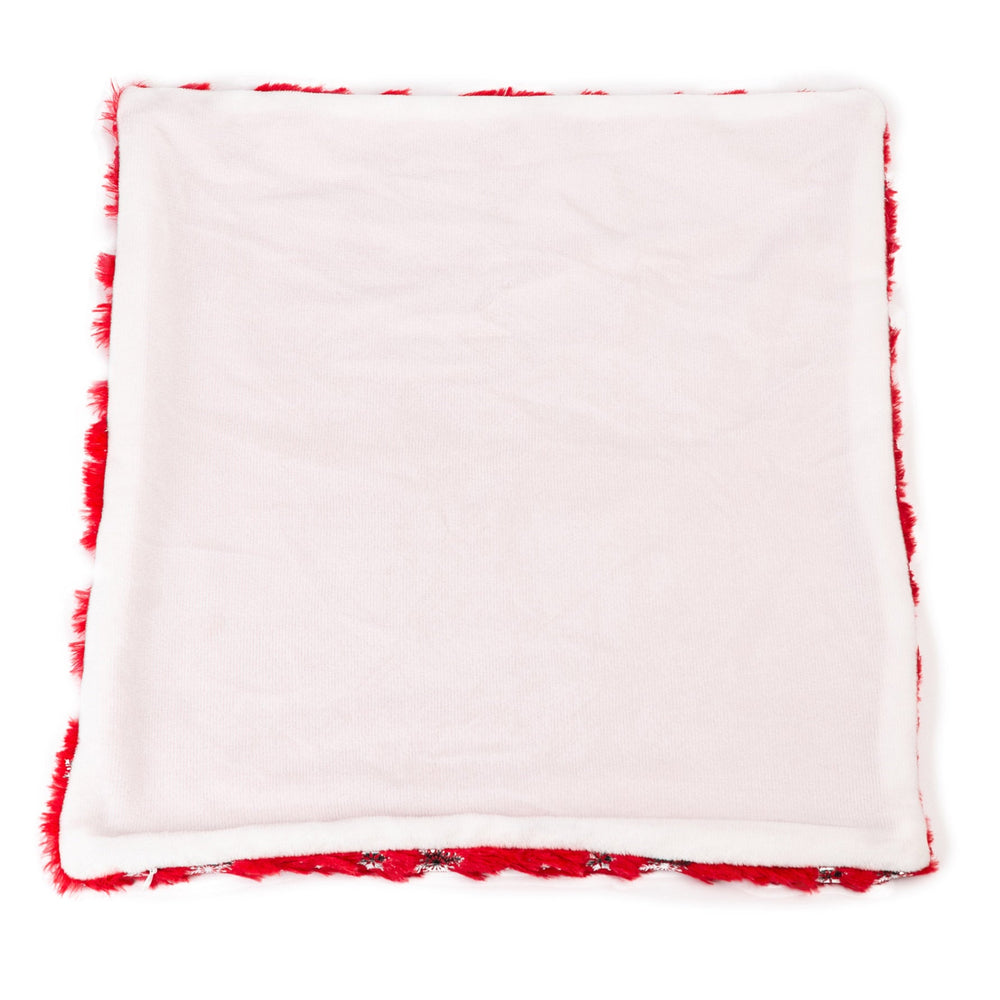 Husa perna Craciun fulgi rosu 40x40