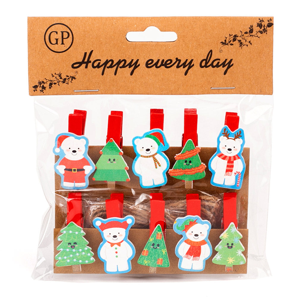 Mini clesti decorativi CRACIUN2 - set 10 buc