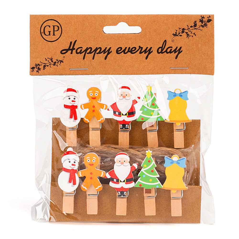 Mini clesti decorativi CRACIUN3 - set 10 buc