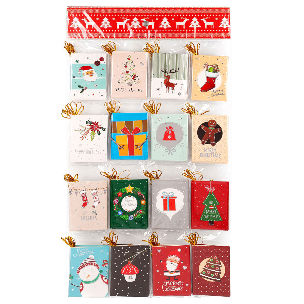 Mini felicitari 9x6 modele CRACIUN1 - set 128 buc