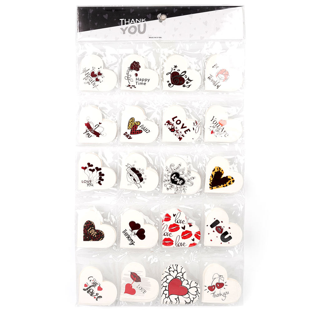 Mini felicitari inima modele LOVE3 - set 140 buc