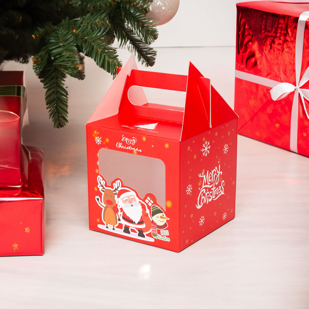 Cutie cani 3D Merry Christmas rosu