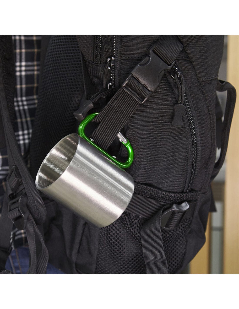 Cana metal inox sublimabila cu maner verde