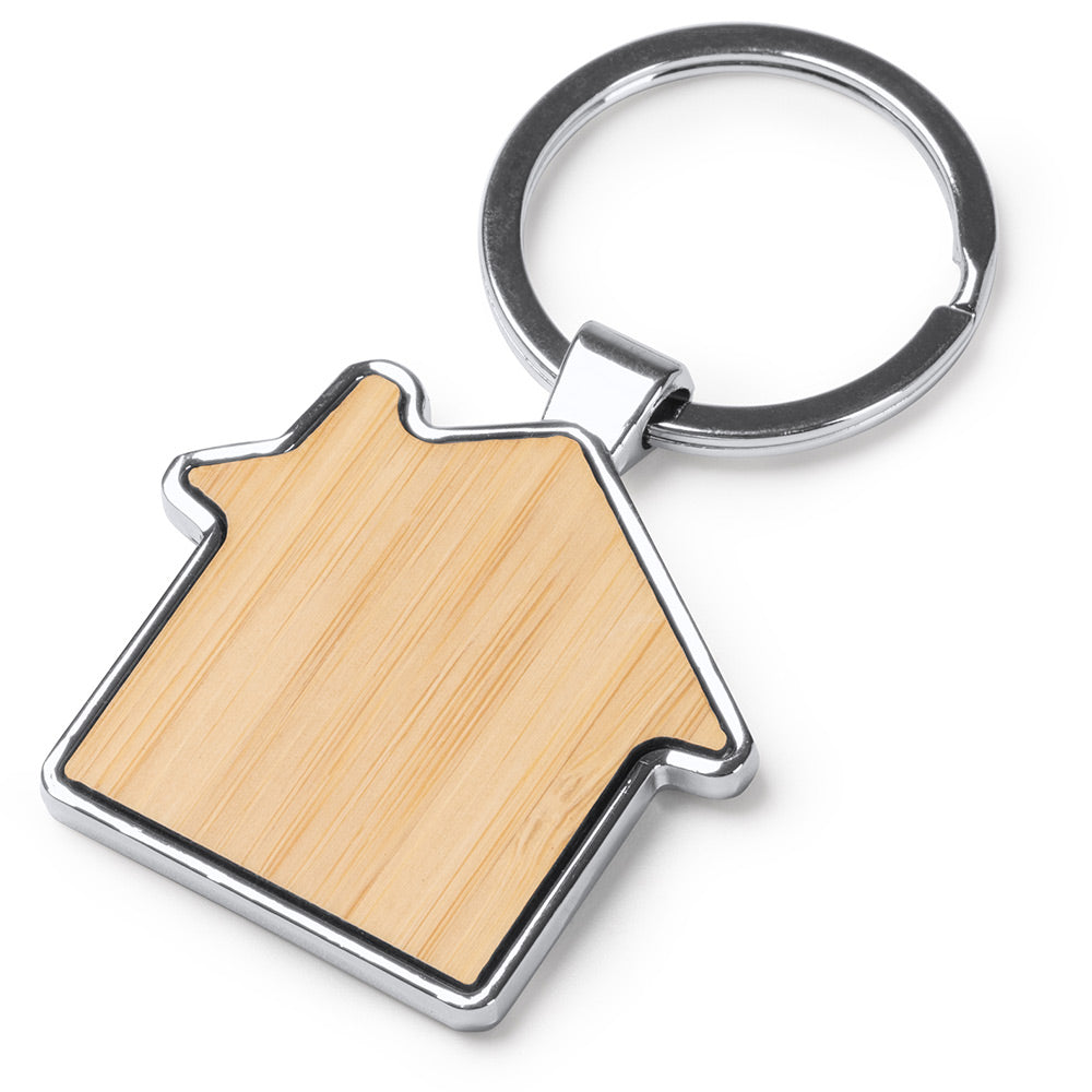 Breloc gravabil casa lemn+metal