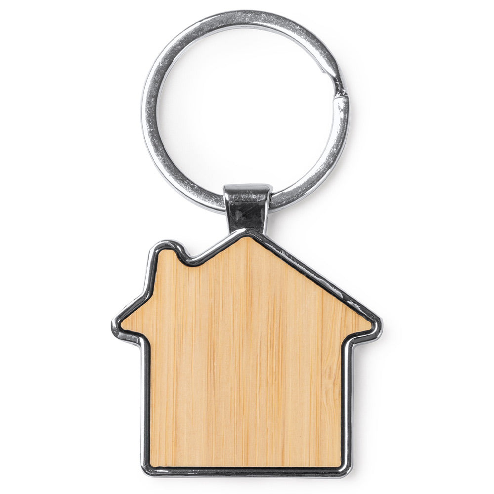 Breloc gravabil casa lemn+metal