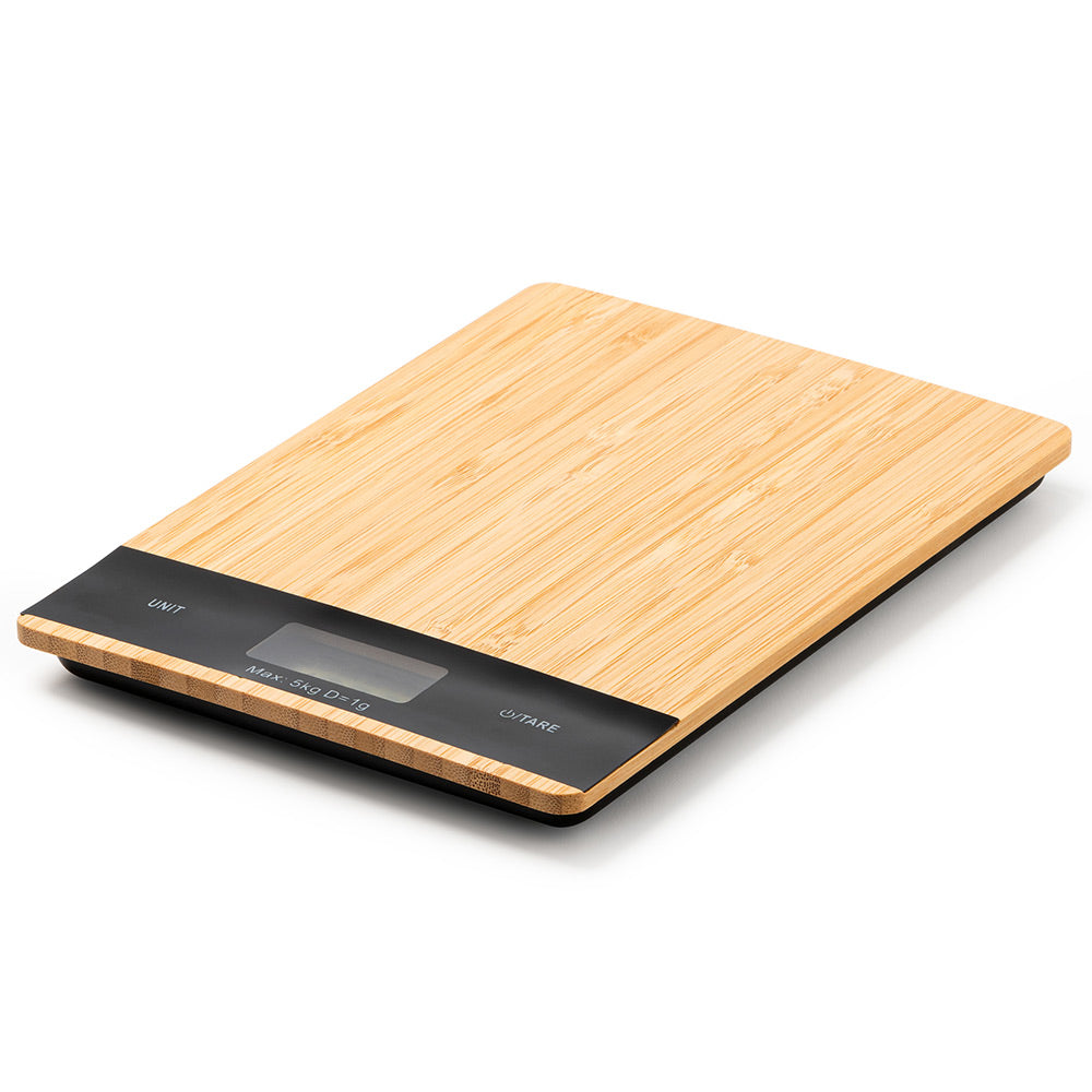 Cantar digital de bucatarie din bambus