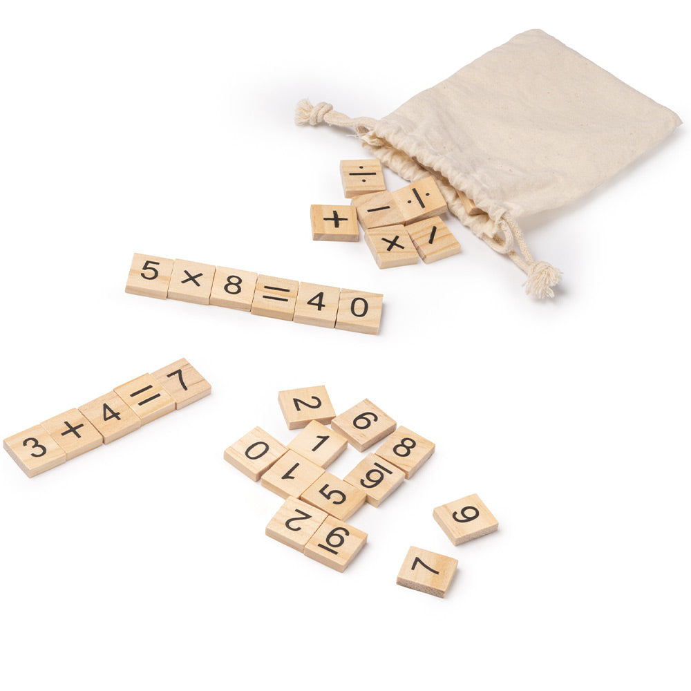 Set exersare matematica cu piese din lemn