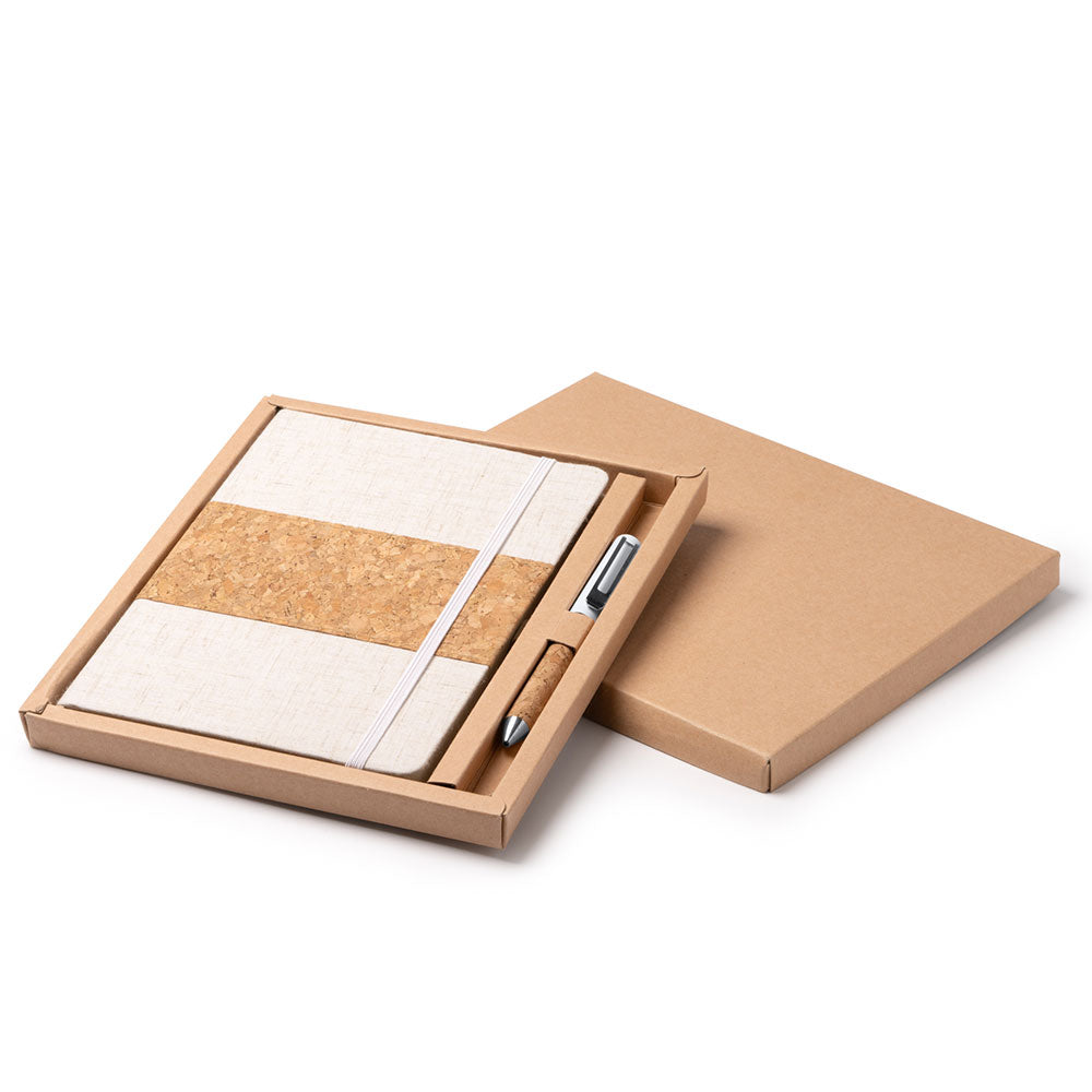 Set premium caiet si pix din pluta