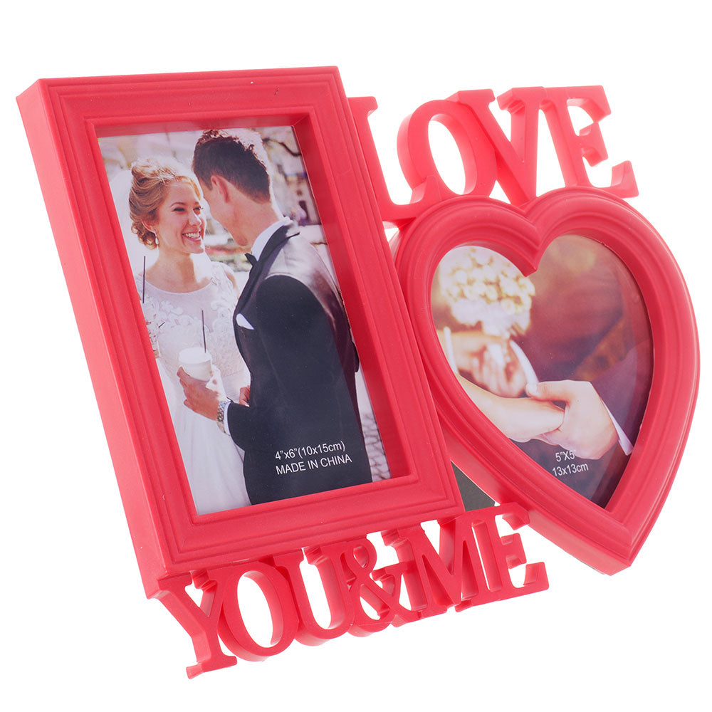 Rama foto colaj rosie LOVE YOU&ME 2 poze