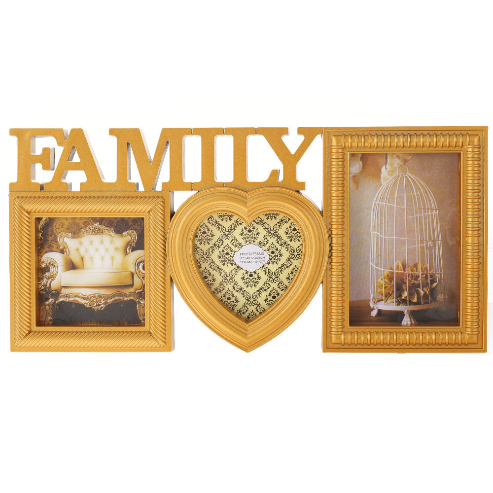 Rama foto colaj Family auriu 3 poze