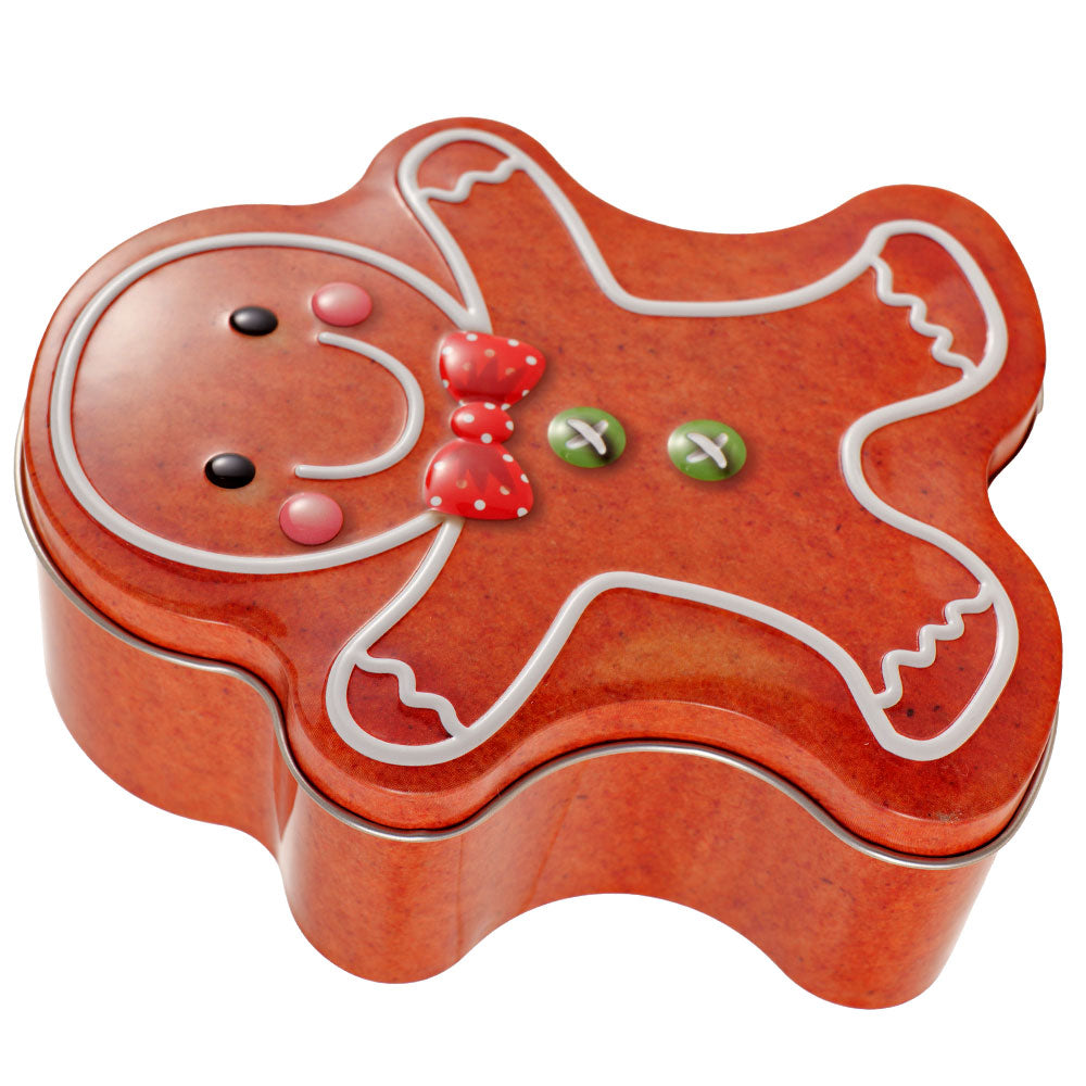 Cutie metalica cu forma de omulet turta dulce