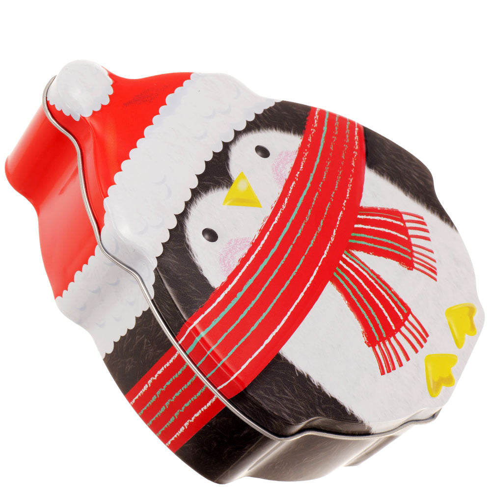 Cutie metalica cu forma pinguin