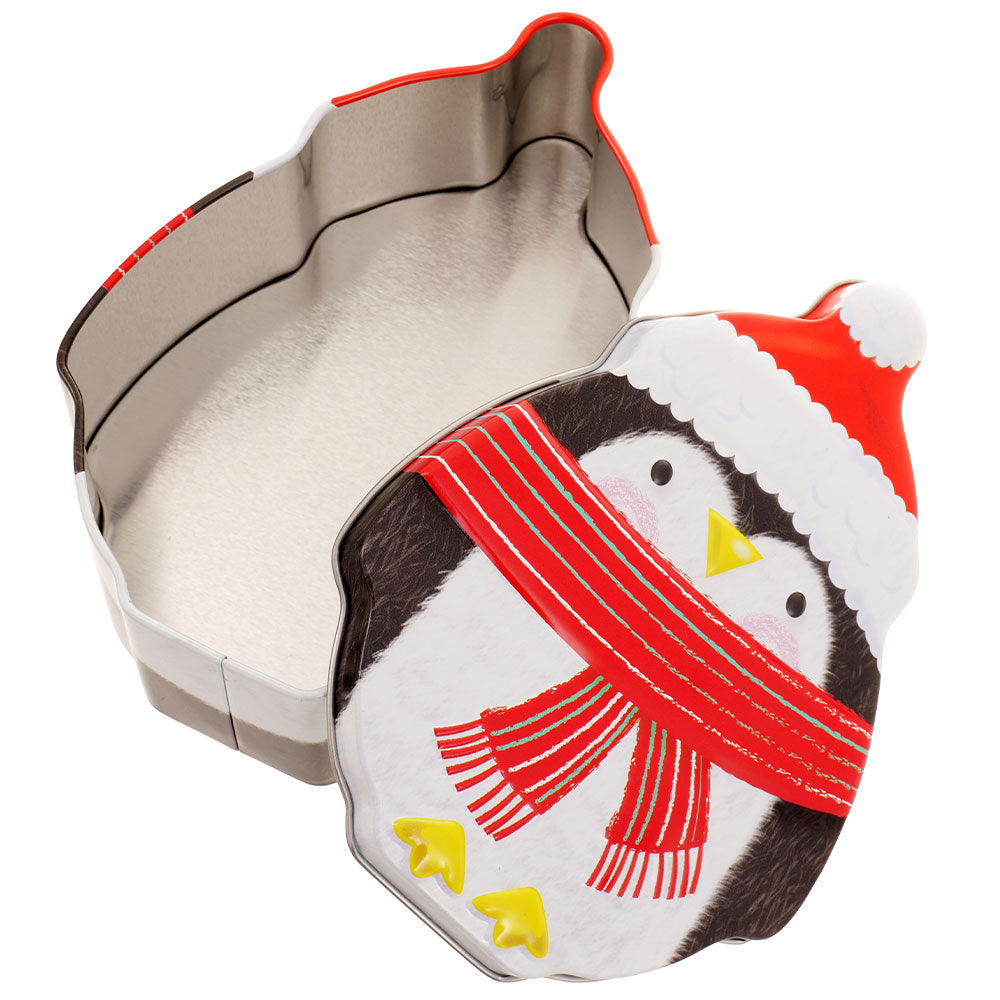 Cutie metalica cu forma pinguin