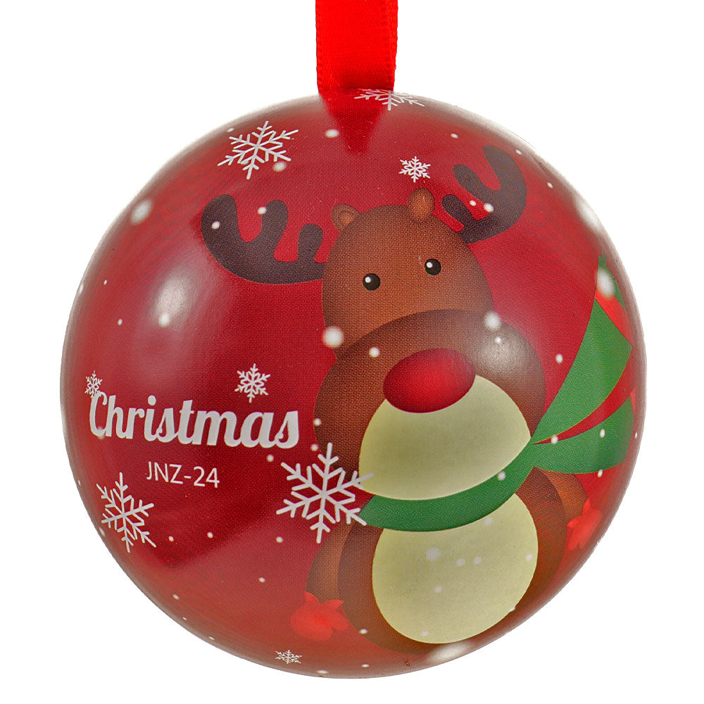 Glob de brad metalic rosu cu model ren Ø7 cm