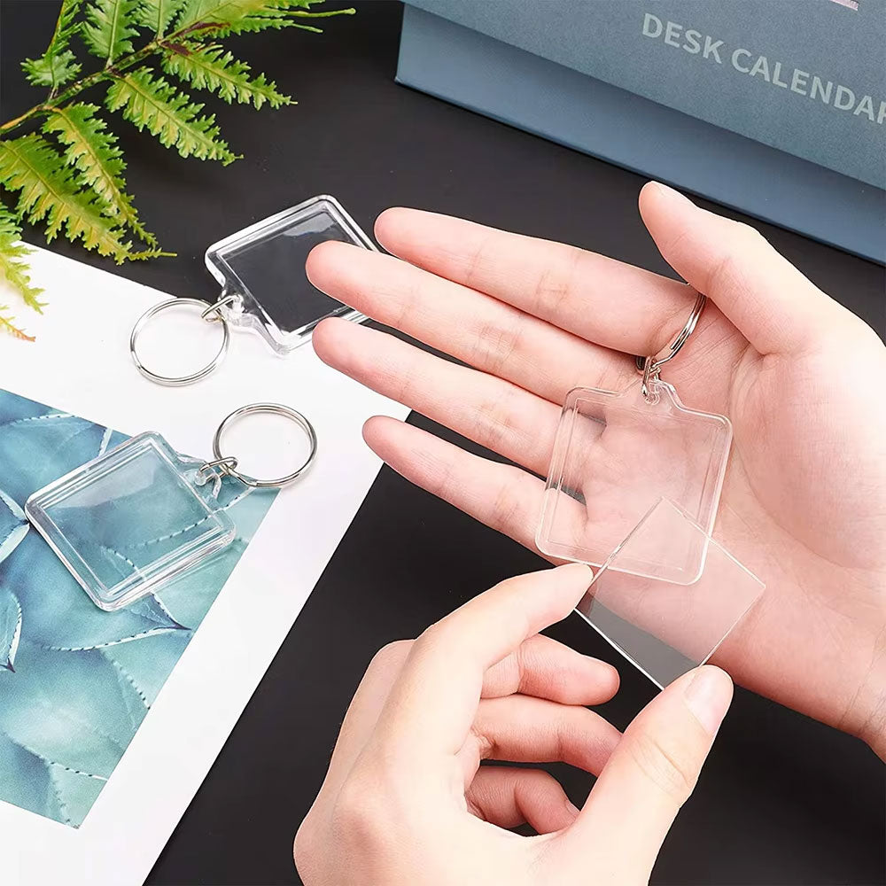 Breloc plastic insertie foto 4x4 - set 100 buc