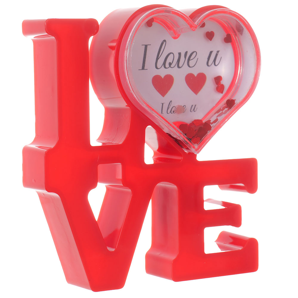 Glob foto LOVE rosu cu LED