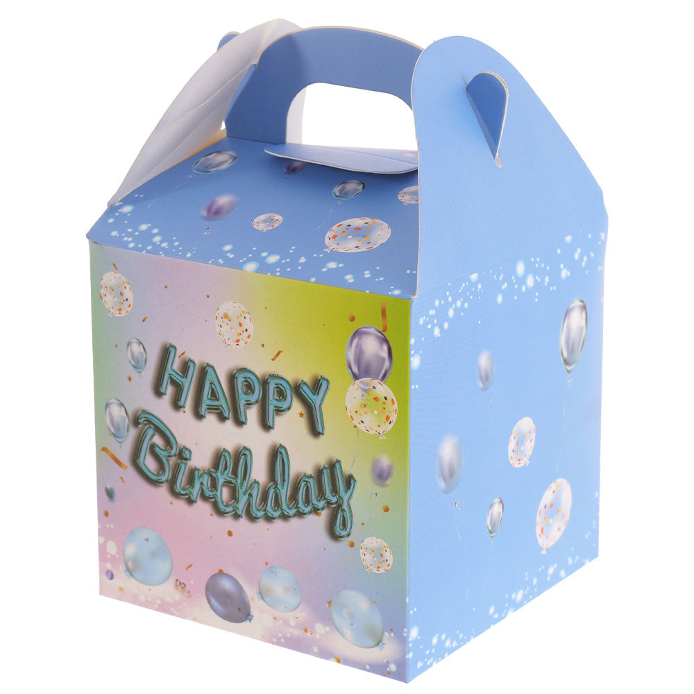 Cutie cani cu maner HAPPY BIRTHDAY bleu