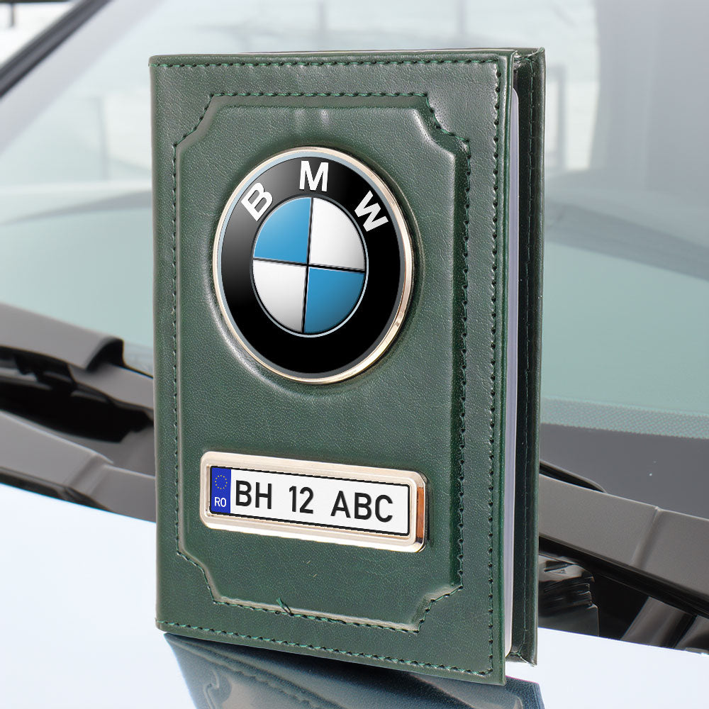 Portofel acte AUTO sigla si numar inmatriculare - verde