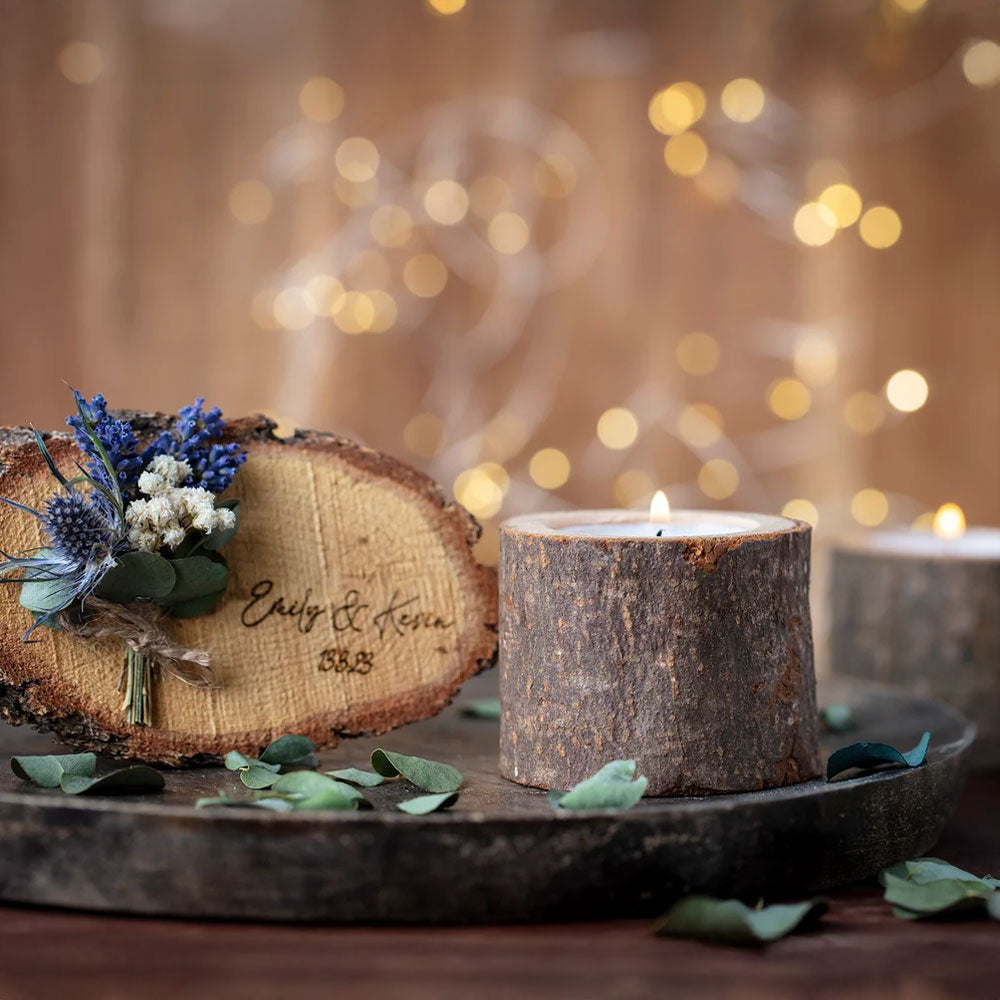 Suport de lumnanare din trunchi de copac