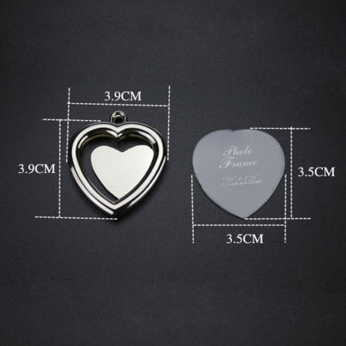 Breloc metalic insertie foto inima
