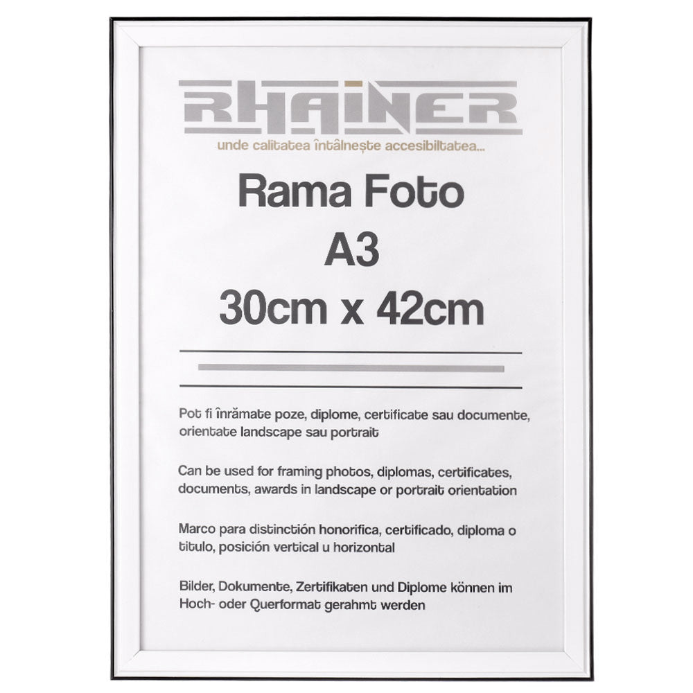 Rama foto Barcelona alb+negru A3