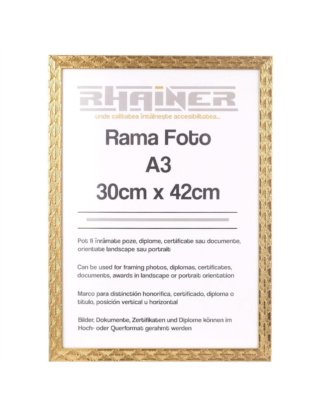 Rama foto Leon auriu texturat A3