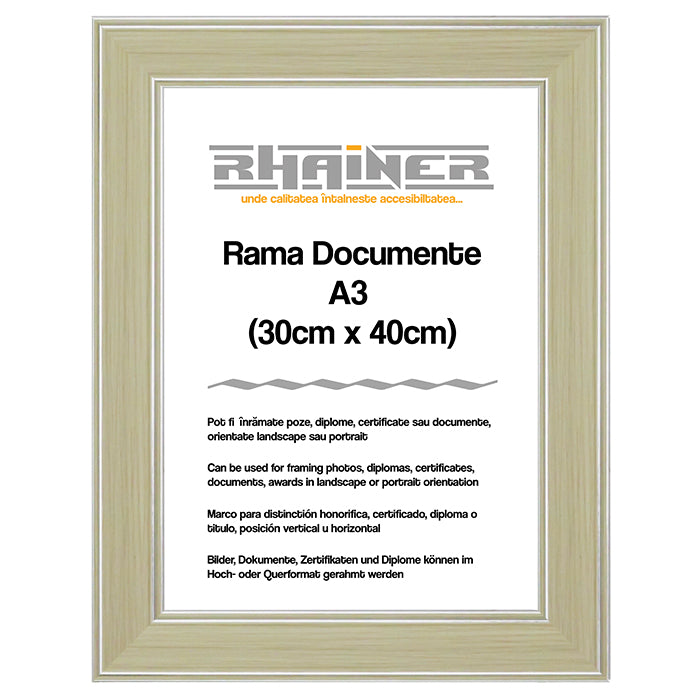 Rama foto Malaga crem+argintiu A3