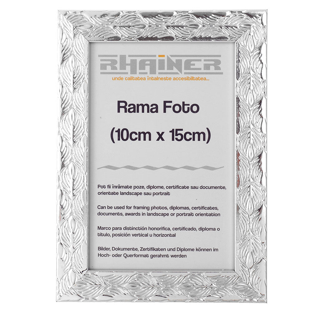 Rama foto Leon argintiu texturat 10x15