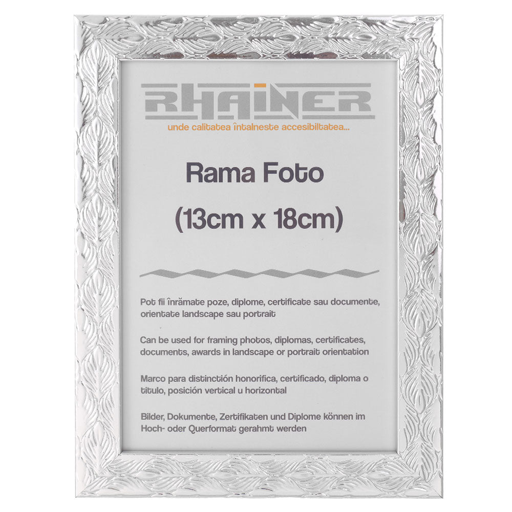 Rama foto Leon argintiu texturat 13x18