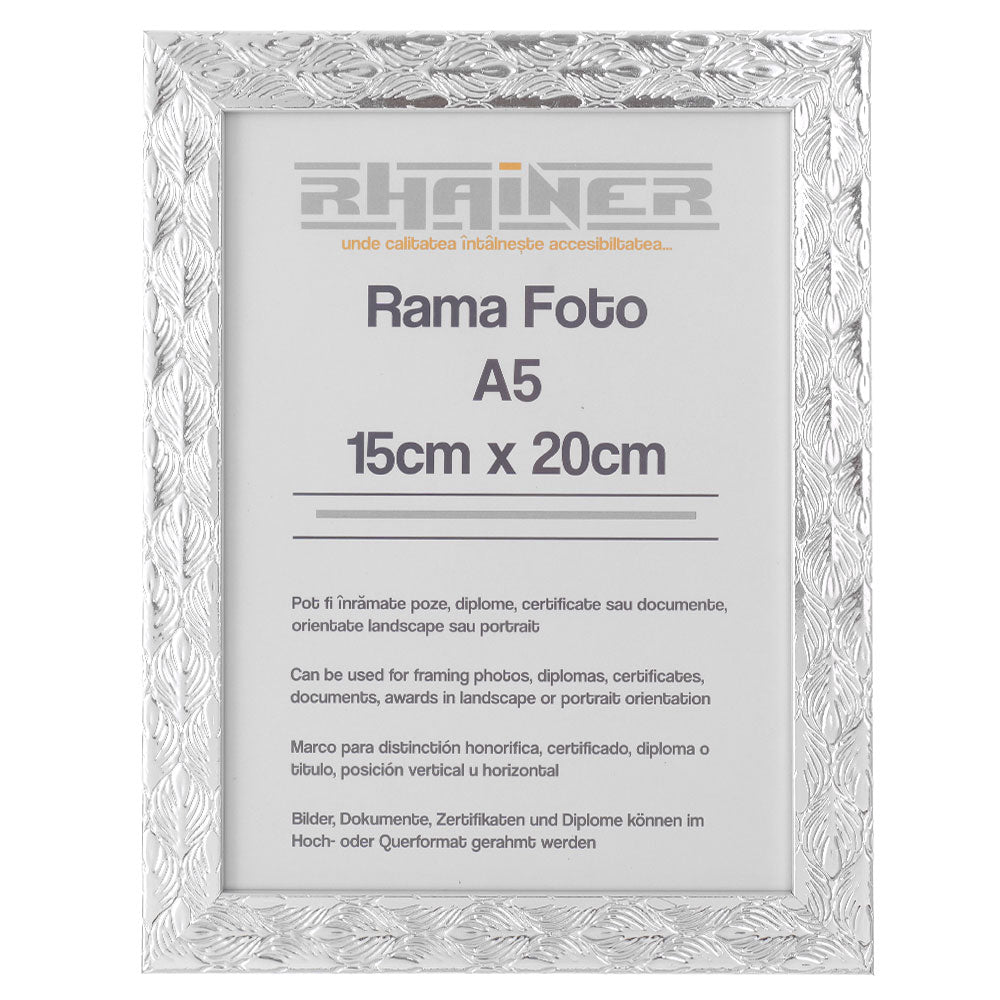 Rama foto Leon argintiu texturat A5