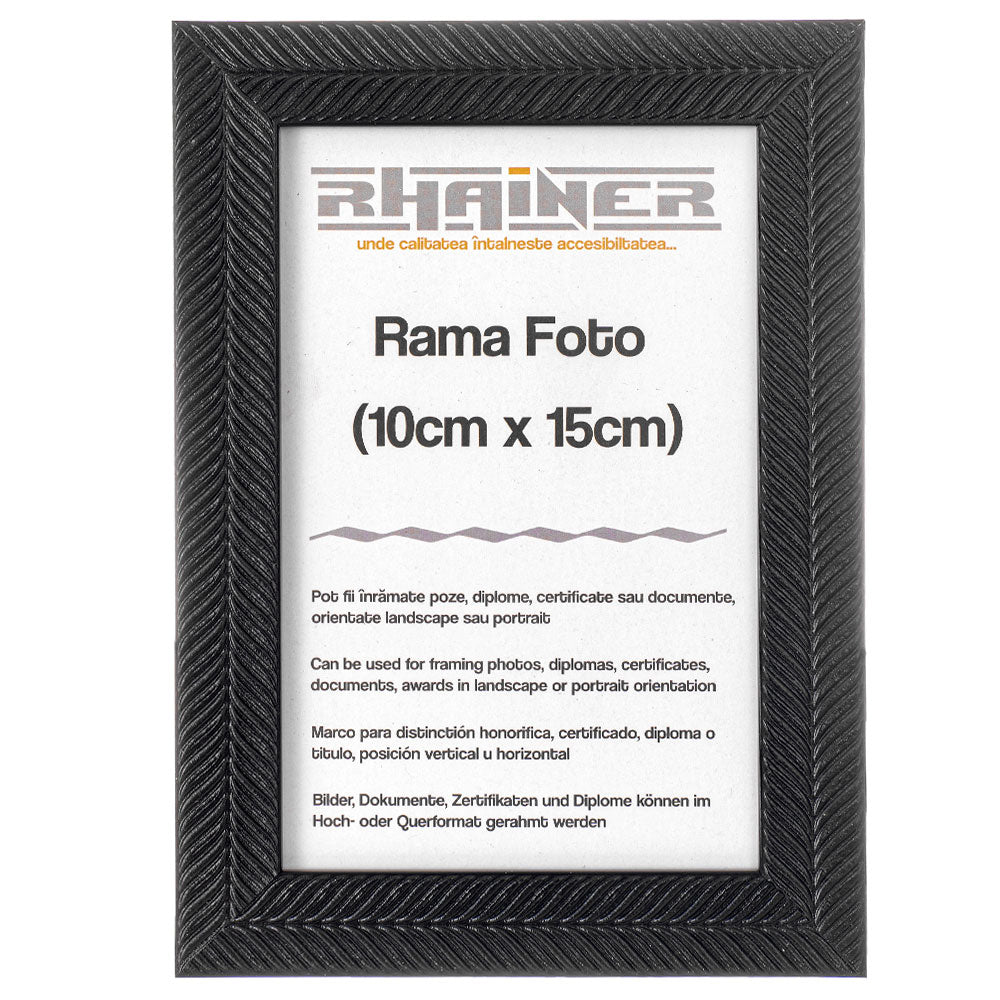 Rama foto Leon negru texturat 10x15