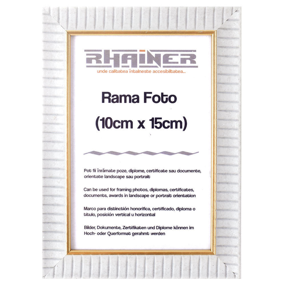 Rama foto Merida alb+auriu 10x15
