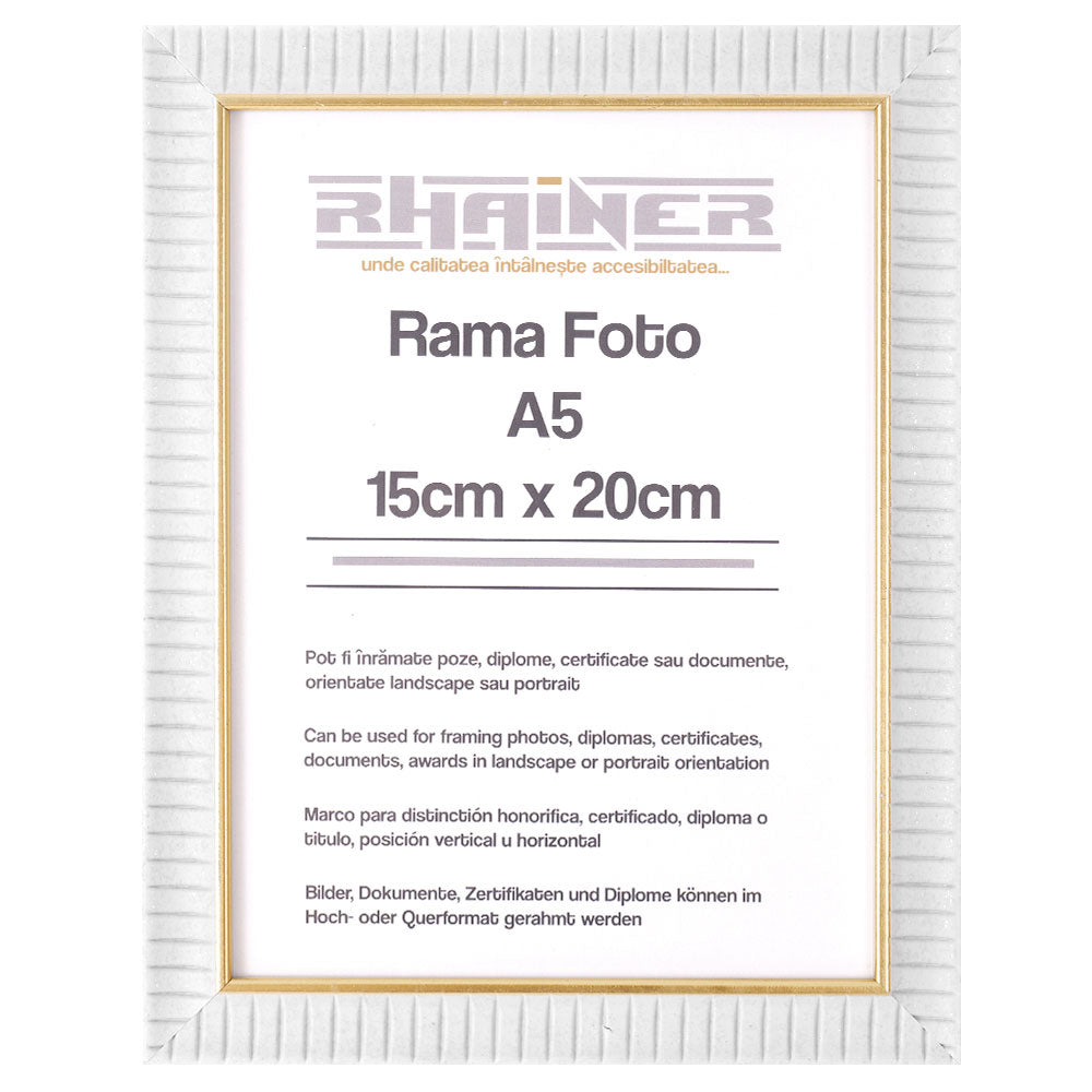 Rama foto Merida alb+auriu A5