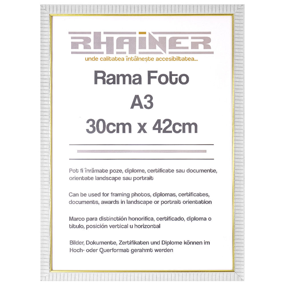 Rama foto Merida alb+auriu A3