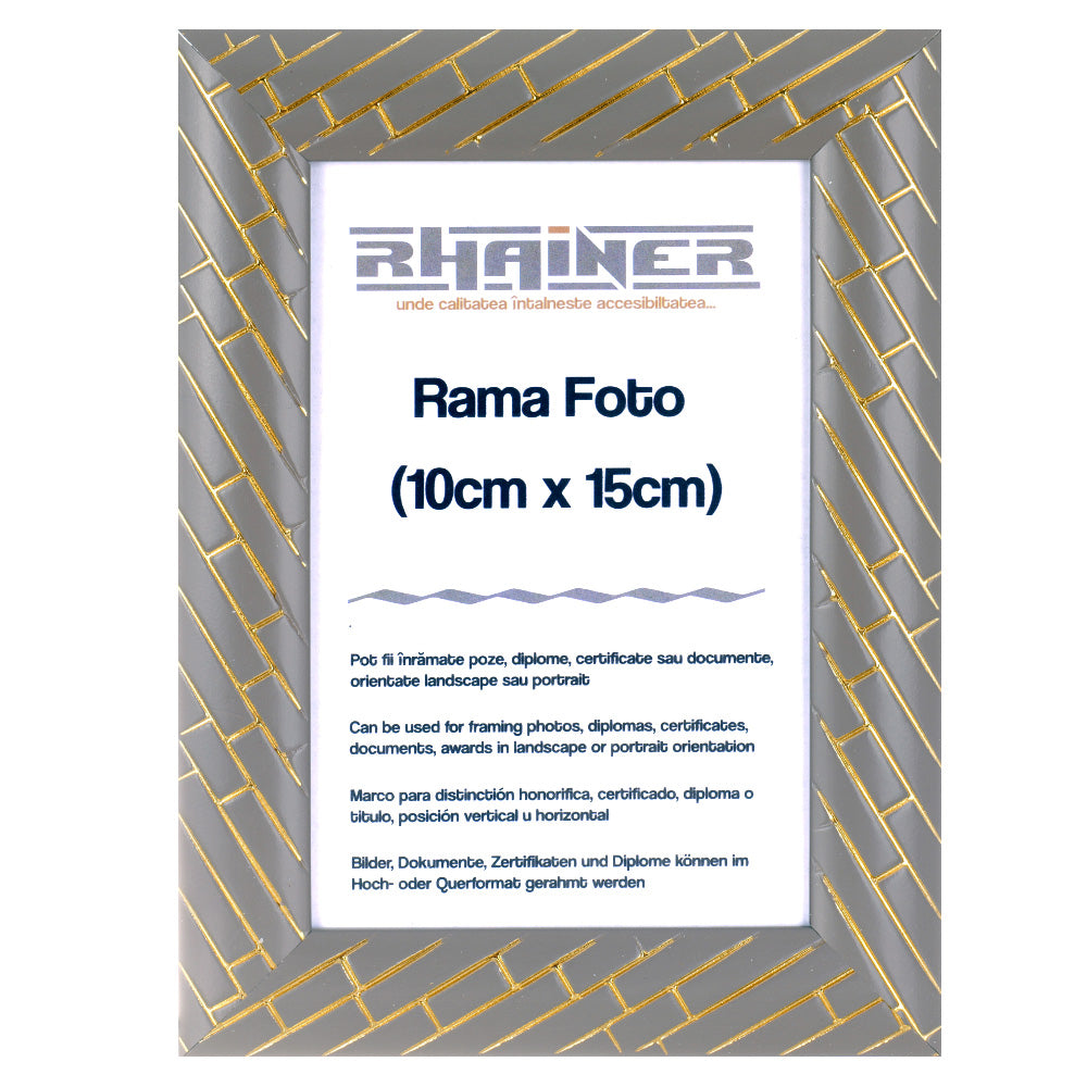 Rama foto Barrio gri+auriu 10x15