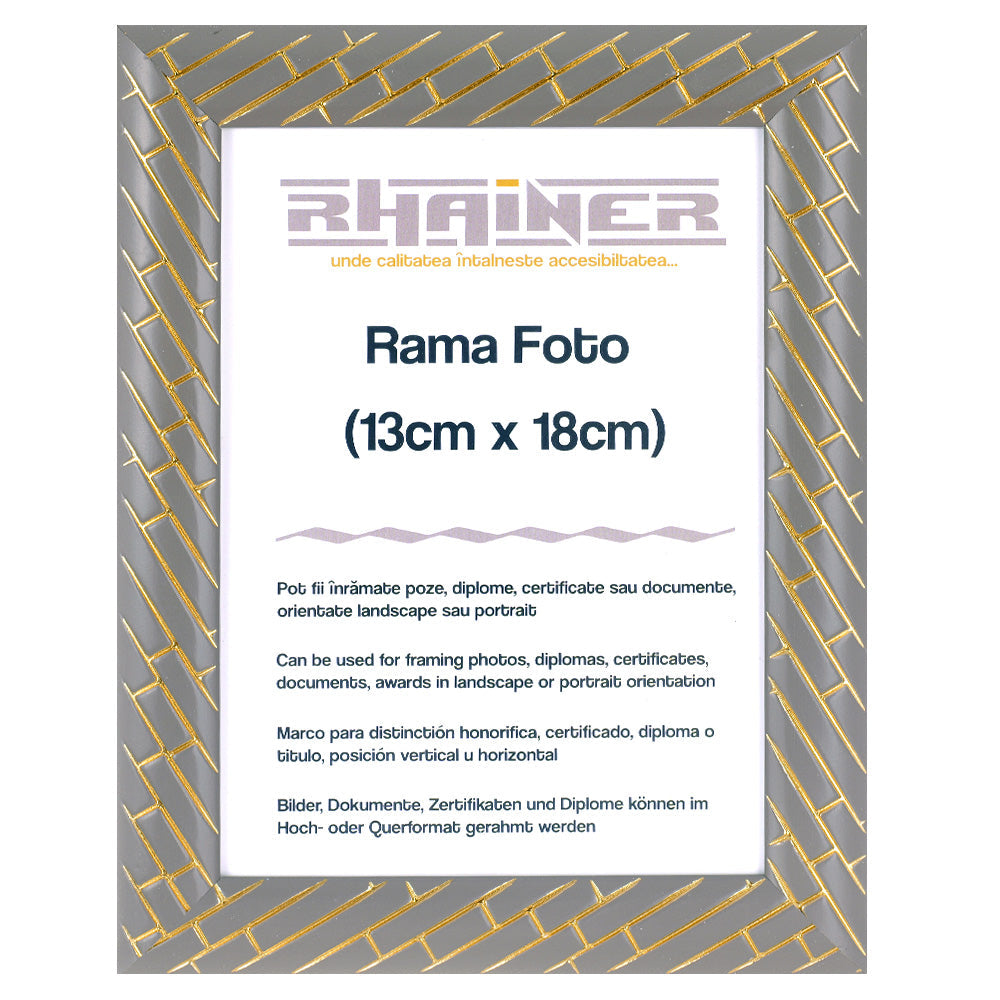 Rama foto Barrio gri+auriu 13x18