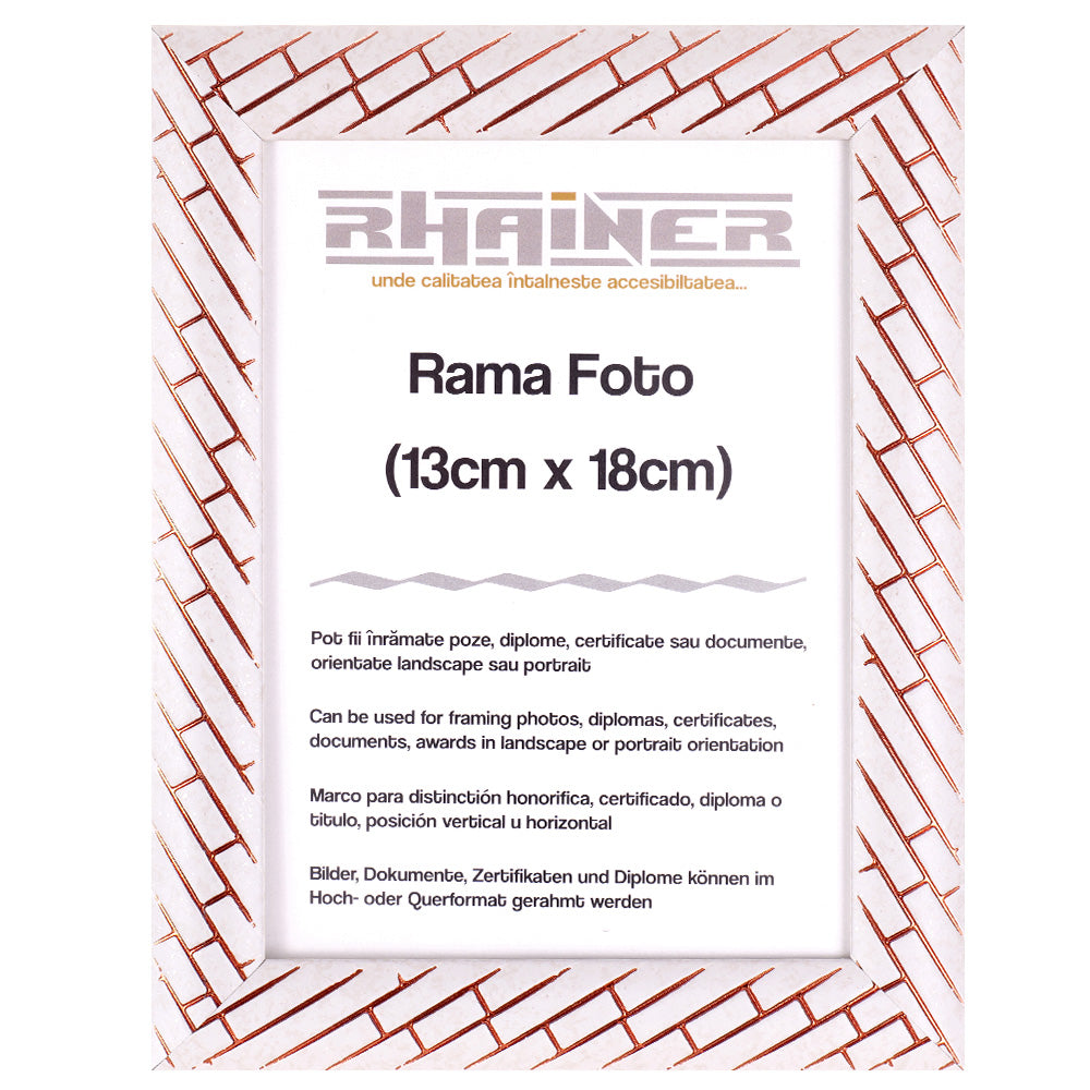 Rama foto Barrio alb+auriu rose 13x18