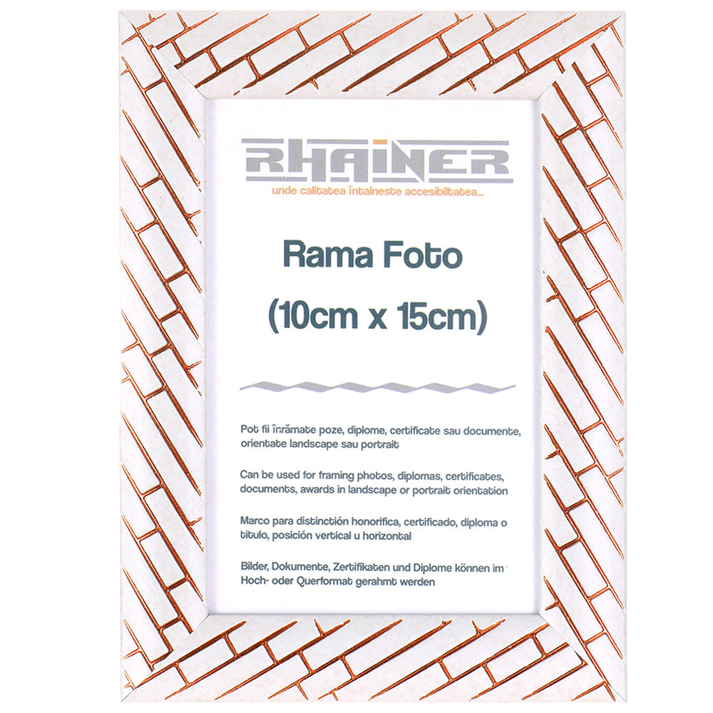 Rama foto Barrio alb+auriu rose 10x15