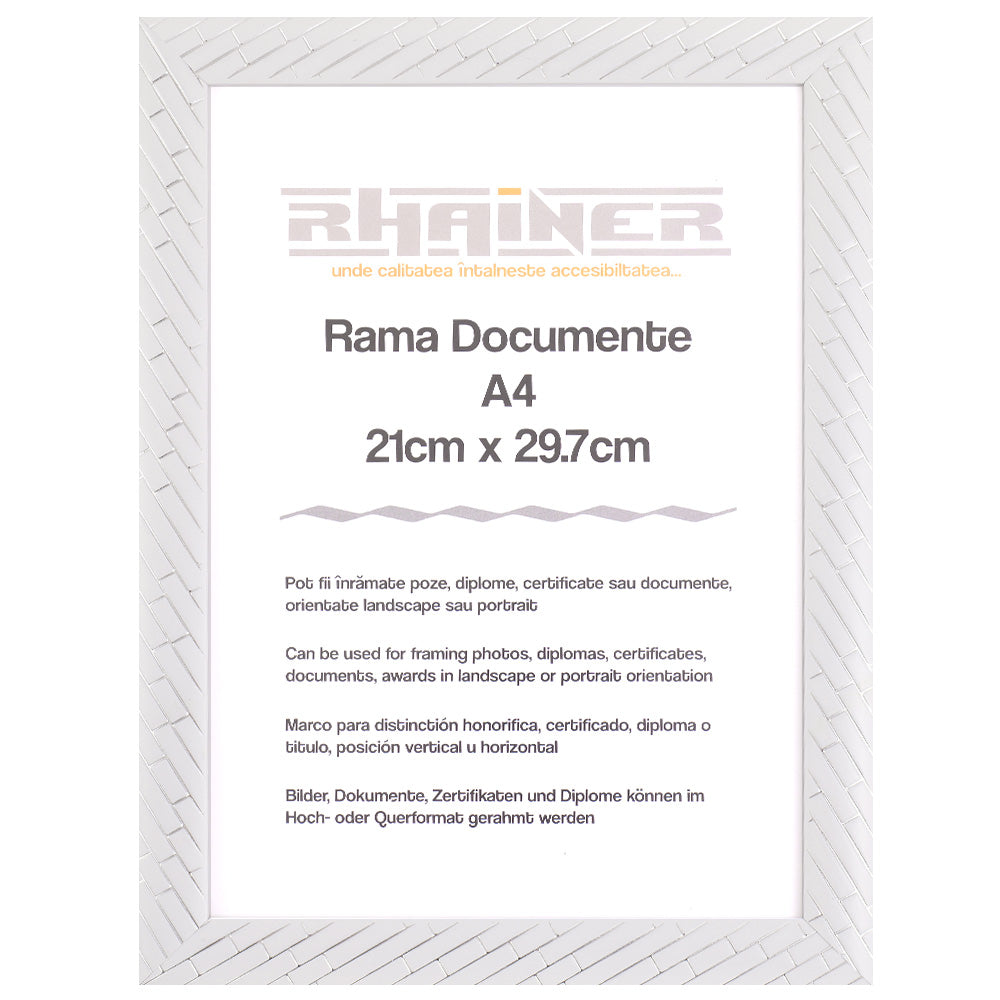 Rama foto Barrio alb+argintiu A4