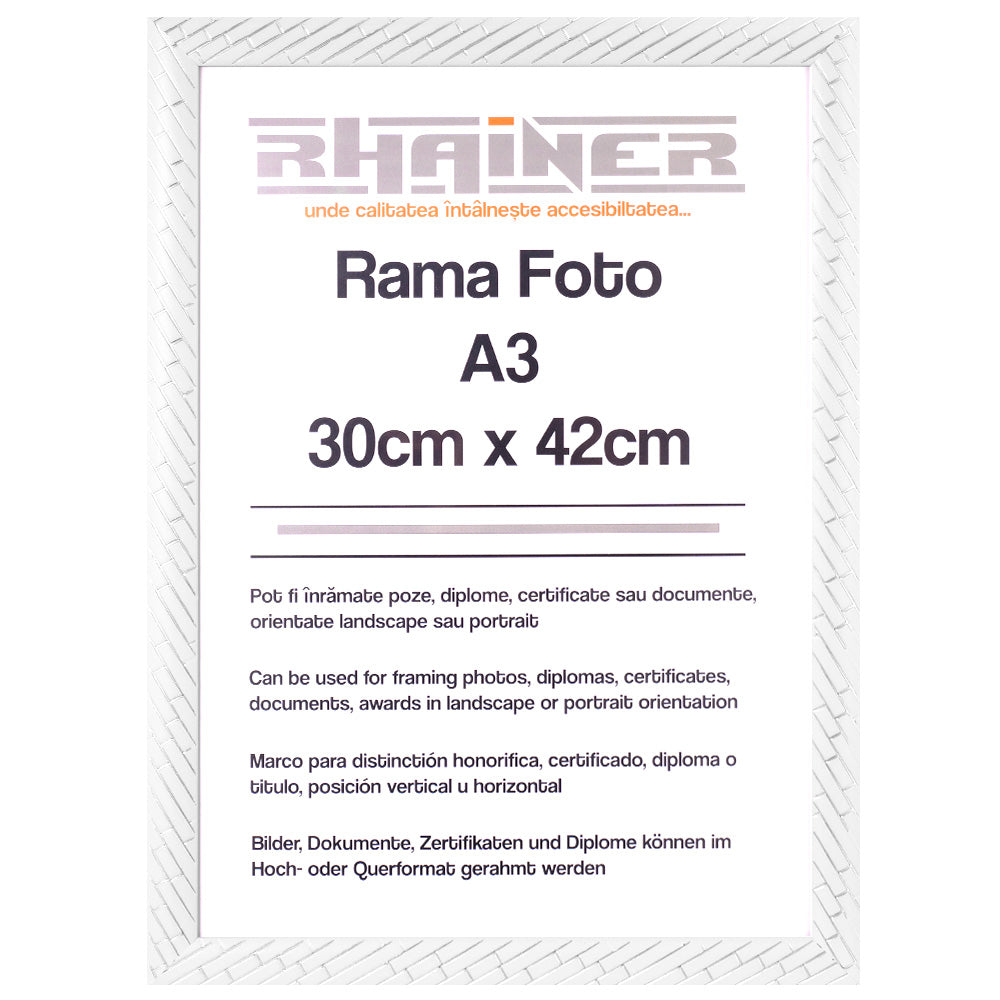 Rama foto Barrio alb+argintiu A3