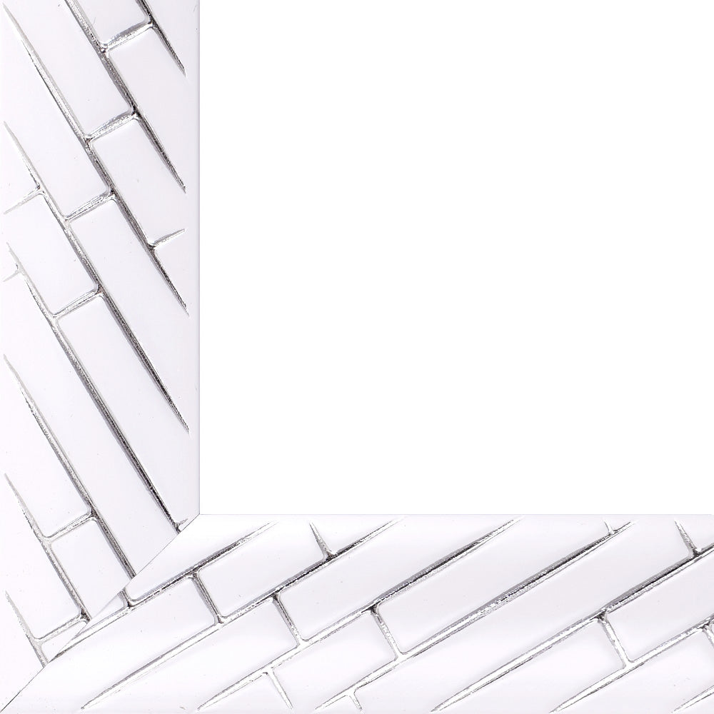 Rama foto Barrio alb+argintiu A3