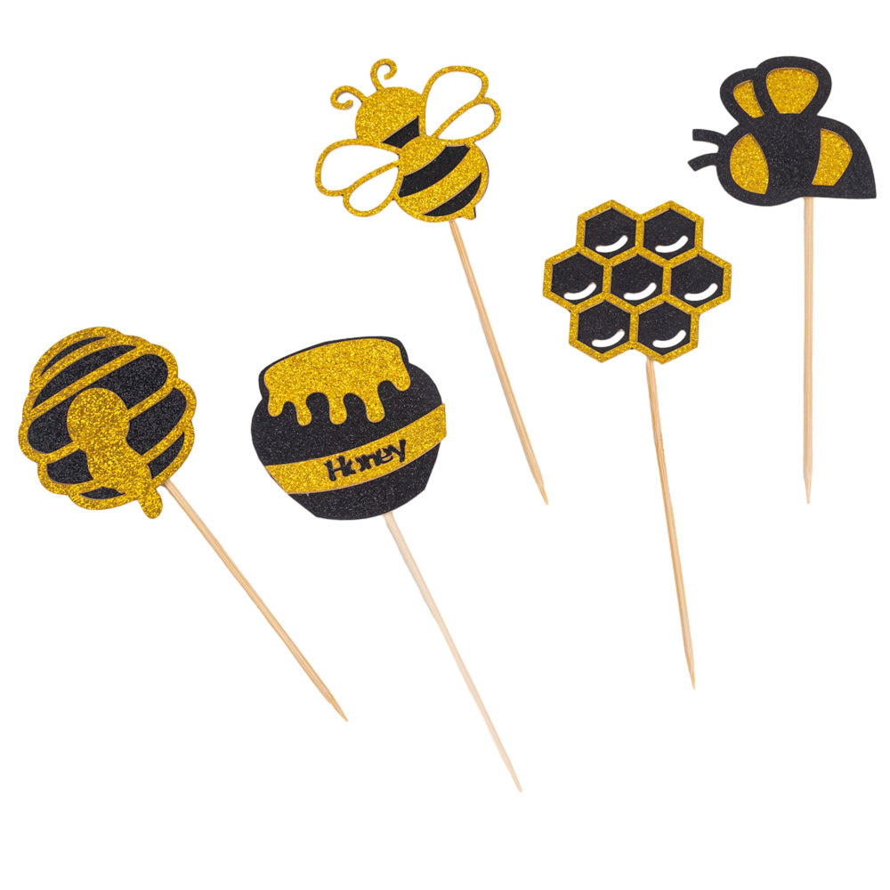 Decorațiune tort Albinuțe mix 5 modele (set 10 buc) 5.5x5.4cm 1 - craftup.ro